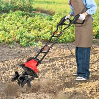 Elektrische Motorhack 1200W Werkbreedte 36 cm Werkdiepte 22 cm 380 Omwentelingen/min Opklapbare Tuinfrees 36,5 x 24 x 138 cm Rood