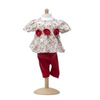 Rozen jurkje met rode legging 47-53cm