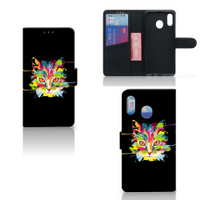 Samsung Galaxy M20 Leuk Hoesje Cat Color - thumbnail