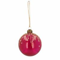 Ngk Kerstbal sparkle berry glas roze 8 cm | 24 stuks