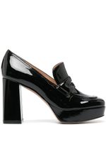 Gianvito Rossi mocassins vernis 100 mm à plateforme - Noir