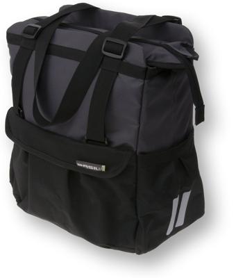 Basil shopper xl - sportieve en trendy fietstas voor boodschappen en strand, zwart/antraciet, 20l