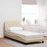 Bedframe zonder matras 90x190 cm stof crèmekleurig