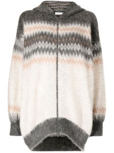 Brunello Cucinelli cardigan à motif zigzag - Marron