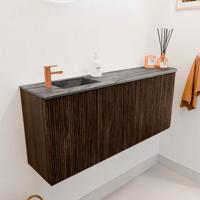 Toiletmeubel Mondiaz Joya Dlux | 101.6 cm | Meubelkleur Walnut | Faye wastafel Sombra Wasbak Links | 1 kraangat