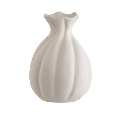 Vaas Sereen - off-white - keramiek - 25,2xØ18,2 cm - Leen Bakker