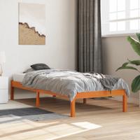 Bedframe zonder matras massief grenenhout wasbruin 100x200 cm