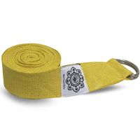 Katoenen Yoga Riem Geel met D-Ring - 248 cm - thumbnail