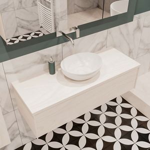 Mondiaz Lush Barco badmeubel underlayment 120 cm 1 lade mdf 1 waskom midden zonder kraangat