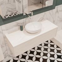 Mondiaz Lush Barco badmeubel underlayment 120 cm 1 lade mdf 1 waskom midden zonder kraangat