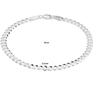 Armband Gourmetschakel zilver 4,3 mm 20 cm