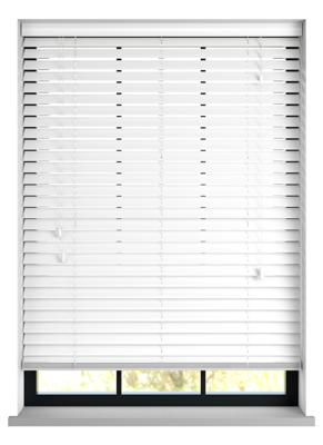 Sunwood houten jaloezie met koord - gloss wit
