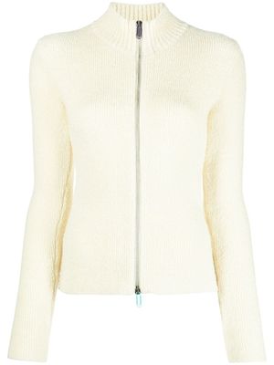 Off-White cardigan zippé en maille - Blanc