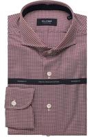 OLYMP SIGNATURE Tailored Fit Overhemd bordeaux, Pied De Poule