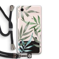 Tropical watercolor leaves: Pixel 3 XL Transparant Hoesje met koord