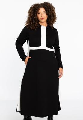 Yoek Dress zipper contrast VERO | Zwart | Maat 58/60