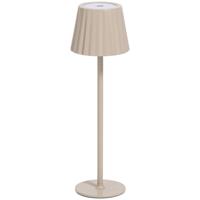 Leen Bakker - Tafellamp Scotti USB LED - Metaal - Beige - 11.5x11.5x38 Cm