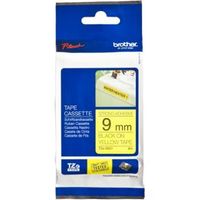 Brother Strong Adhesive Gloss Laminated Tape - 9mm, Black/Yellow - thumbnail