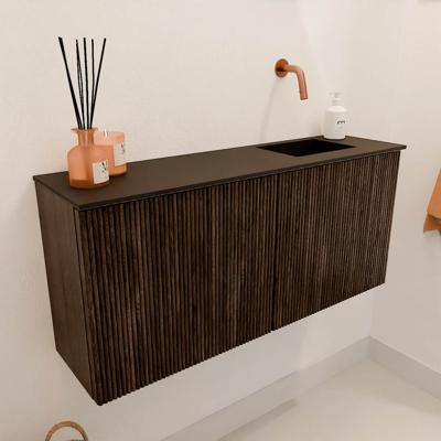 Toiletmeubel Mondiaz Joya | 90 cm | Meubelkleur Walnut | Faye wastafel Urban Rechts | Zonder kraangat(en) Toiletmeubel Mondiaz Joya | 90 cm | Meubelkleur Walnut | Faye wastafel Urban Rechts | Zonder kraangat(en)