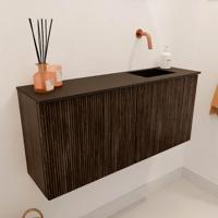 Toiletmeubel Mondiaz Joya | 90 cm | Meubelkleur Walnut | Faye wastafel Urban Rechts | Zonder kraangat(en)