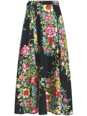 ETRO jupe mi-longue à fleurs - Noir