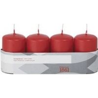 4x Kaarsen rood 5 x 8 cm 18 branduren sfeerkaarsen - Stompkaarsen - thumbnail