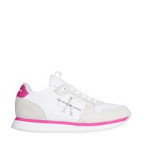 CALVIN KLEIN JEANS suède sneakers wit/roze - thumbnail