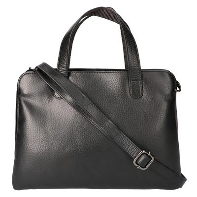 Leather Design Handtas/Schoudertas Nappa Zwart