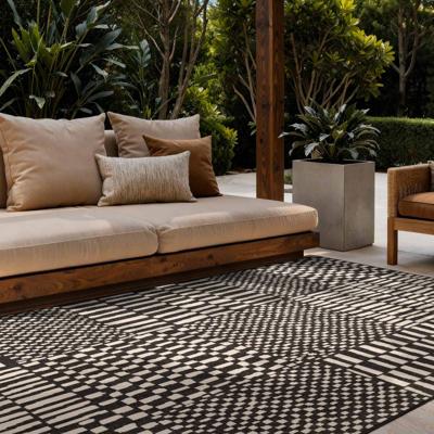 Vloerkleed Barkham Rechthoekig - Zwart Wit 170x120cm - Polypropyleen - Dekbed-Discounter.nl