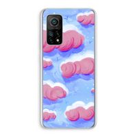 Roze wolken met vogels: Xiaomi Mi 10T 5G Transparant Hoesje