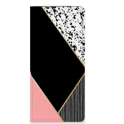 OPPO X6 Pro Stand Case Zwart Roze Vormen OPPO X6 Pro Stand Case Zwart Roze Vormen