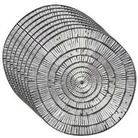 Set van 8x stuks ronde Placemats metallic zilver look diameter 38 cm - thumbnail