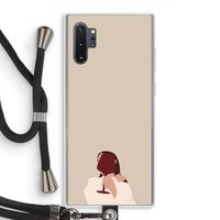 I drink wine: Samsung Galaxy Note 10 Plus Transparant Hoesje met koord