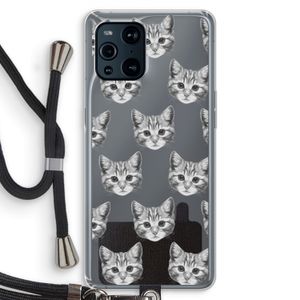 Kitten: Oppo Find X3 Transparant Hoesje met koord