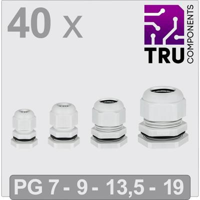 TRU COMPONENTS TC-13448356 Wartel Polyamide Grijs 40 stuk(s)