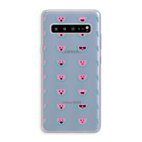Smiley watermeloenprint: Samsung Galaxy S10 5G Transparant Hoesje