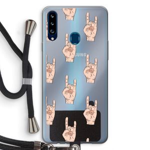 Rock: Samsung Galaxy A20s Transparant Hoesje met koord