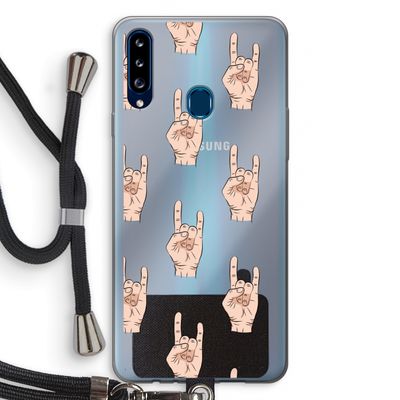 Rock: Samsung Galaxy A20s Transparant Hoesje met koord
