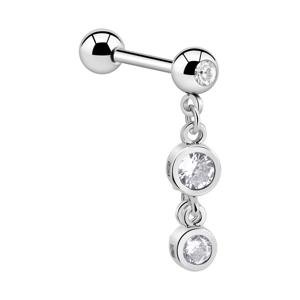 Jeweled Barbell with Charm Chirurgisch staal 316L / Belegde messing Barbells