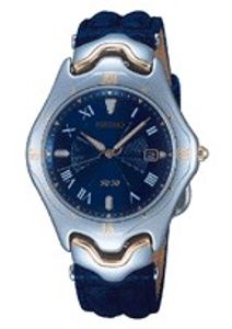 Horlogeband Seiko SKK008F1 / 7N32-F010 Leder Blauw