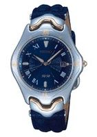 Horlogeband Seiko SKK008F1 / 7N32-F010 Leder Blauw