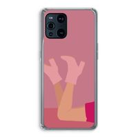 Pink boots: Oppo Find X3 Pro Transparant Hoesje