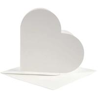 Hartjes kaarten blanco - 10x - wit - met enveloppen - valentijn - bruiloft - uitnodigingen Hartjes kaarten blanco - 10x - wit - met enveloppen - valentijn - bruiloft - uitnodigingen