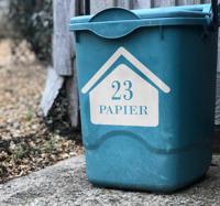 Container sticker met huisnummer Container sticker met huisnummer