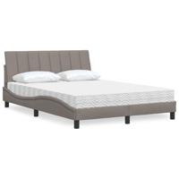 Bed met matras "Hanko" stof taupe 140x190 cm