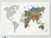 Kleurposter Wereldkaart Kleurposter Wereldkaart