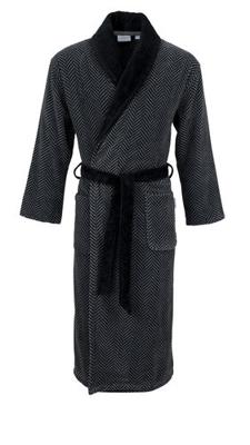 Carl Ross Carl Ross Heren Badjas Sjaalkraag 612200 Deep Black/Basalt 52/54