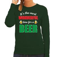 Wonderful beer foute Kerst bier sweater / trui groen voor dames - thumbnail