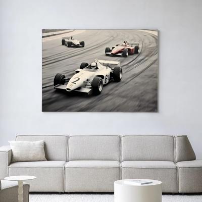 Urban Cotton Wandkleed 'Race Track' 145 x 190cm in Frame - black