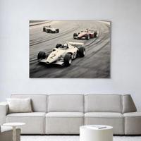 Urban Cotton Wandkleed 'Race Track' 145 x 190cm in Frame - black